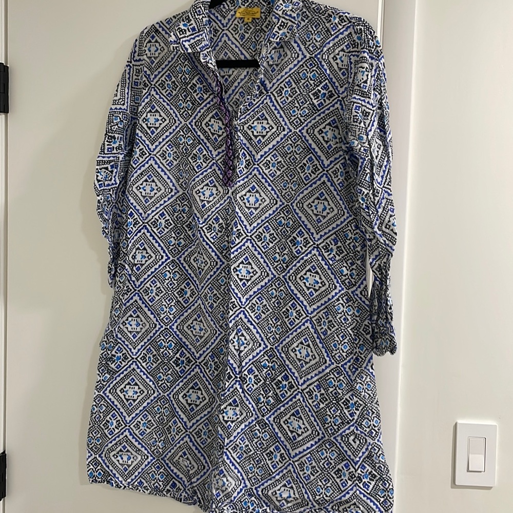 Printed shirt dress